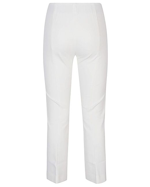 Liviana Conti White Flared Cropped Trousers