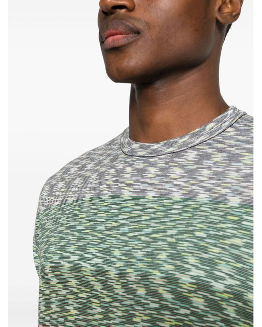 Missoni Green Slub Knitted T-shirt for men