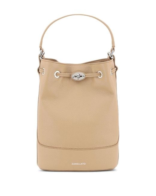 Zanellato Natural Monda' Daily Small Leather Bucket Bag