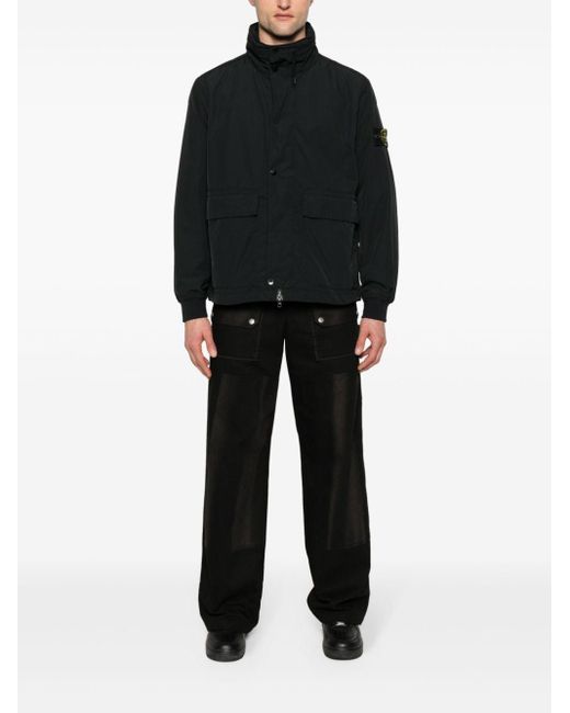 Stone Island Black Jacket With Patch Pockets for men
