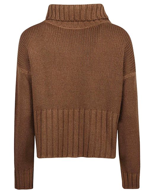 Base London Brown Wool And Cashmere Blend Turtleneck Sweater