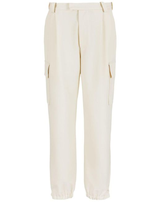 Emporio Armani White Cargo Trousers for men