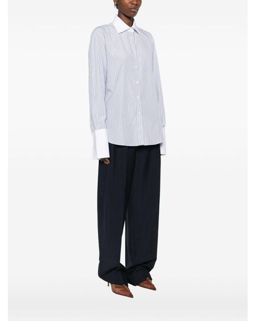 Prada White Striped Cotton Shirt