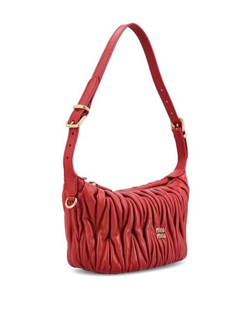 Miu Miu Red Matelassé Leather Mini Bag