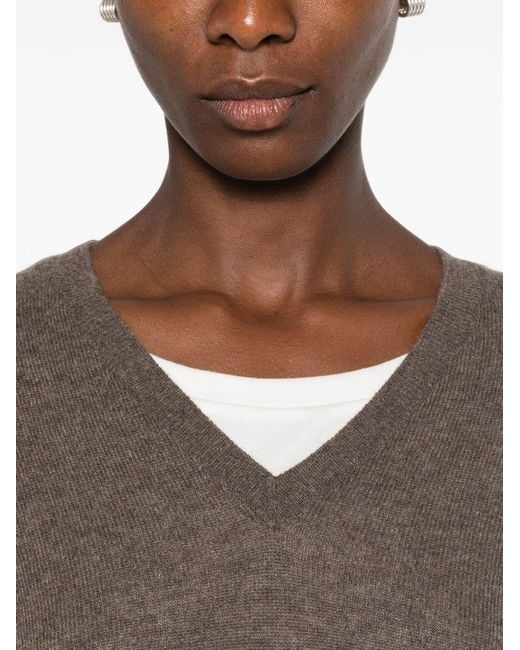 The Row Brown Phora Cashmere Sweater