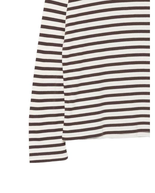 Closed White Striped Cotton Blend T-Shirt