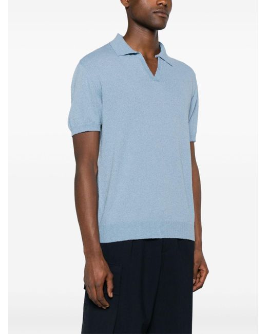 Drumohr Blue Short-Sleeved Polo Shirt for men
