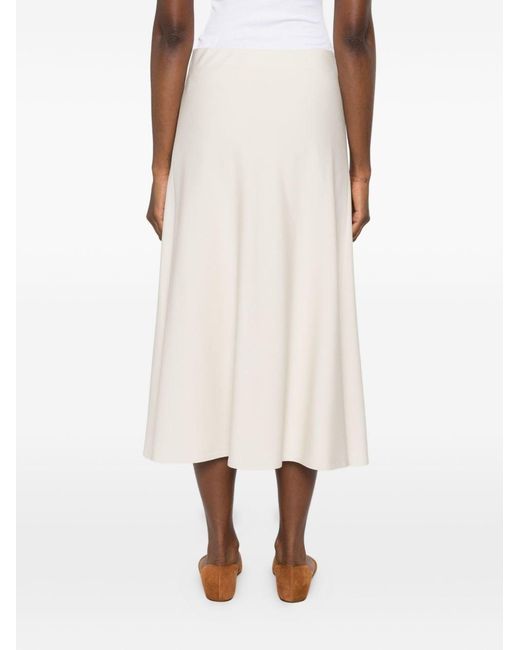 Brunello Cucinelli White Wool Blend Midi Skirt