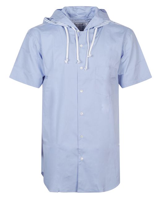 Comme des Garçons Blue Hooded Shirt for men