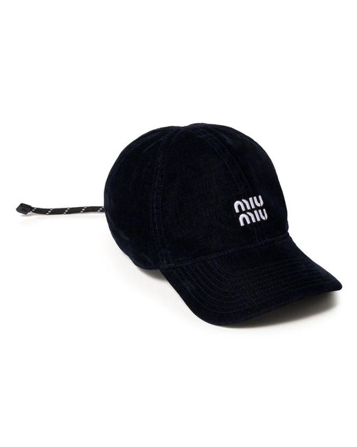 Miu Miu Blue Velvet Baseball Cap