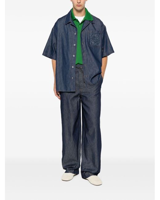 Loewe Blue Anagram Denim Shirt for men