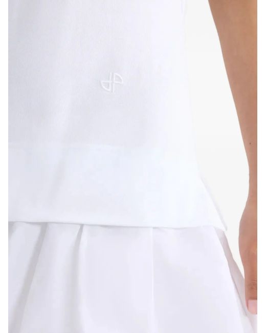 Patou White Cotton Faille Mix Dress