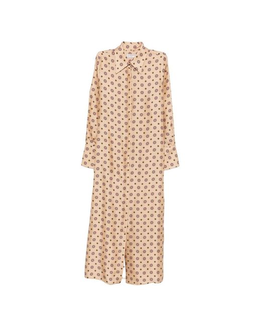 Alberto Biani Natural Silk Chemisier Dress