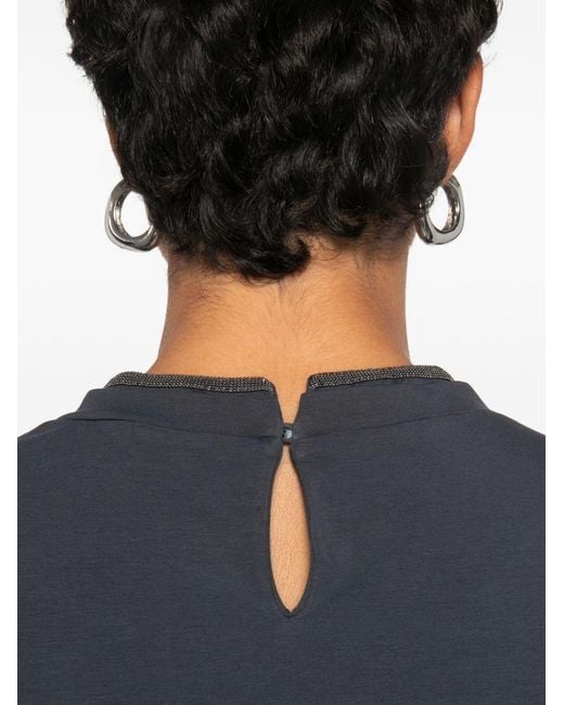 Brunello Cucinelli Blue Cotton T-Shirt