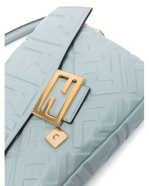 Fendi Blue Baguette Leather Shoulder Bag