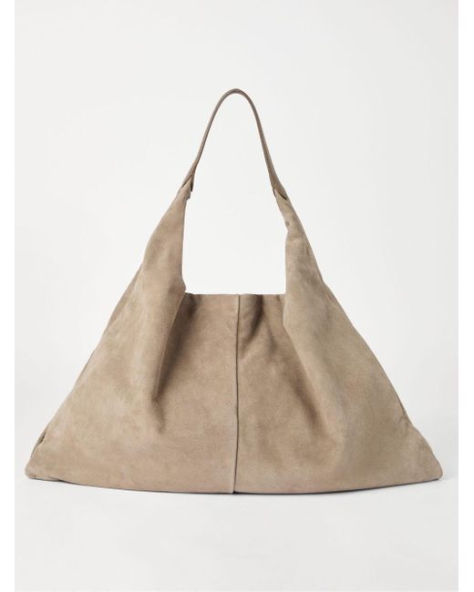 Brunello Cucinelli Natural Suede Swing Hobo Bag