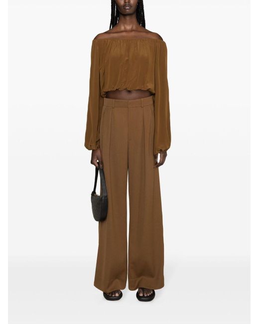 Wardrobe NYC Brown Wide-leg Virgin Wool Trousers