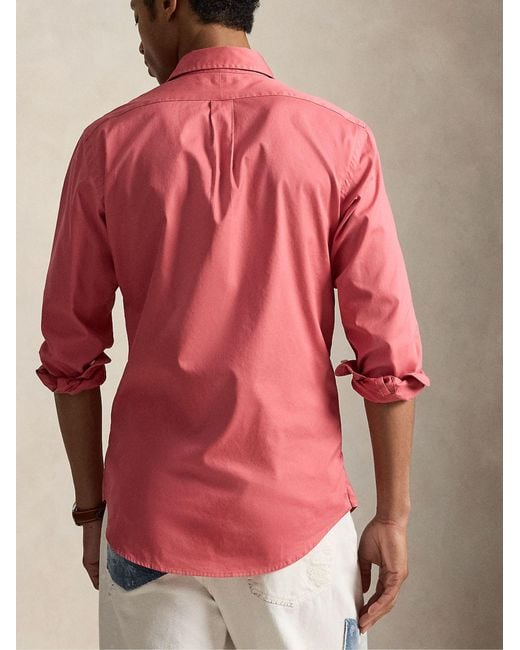 Polo Ralph Lauren Pink Classic Fit Cotton Shirt For Ss26 for men