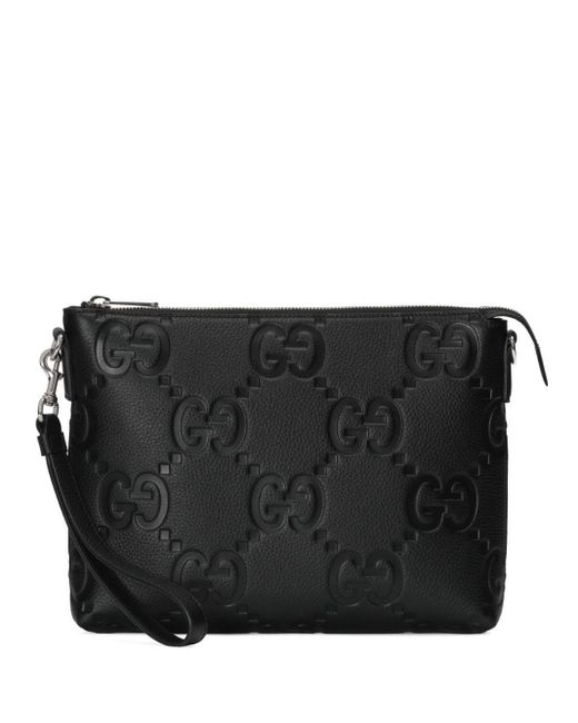 Gucci Black Logo-embossed Leather Cross-body Bag for men