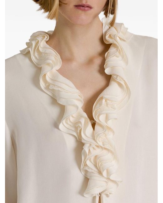 Alberta Ferretti White Georgette Shirt
