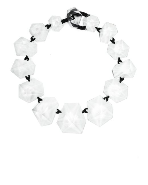 Monies White Nocte Transparent-design Oversized Necklace
