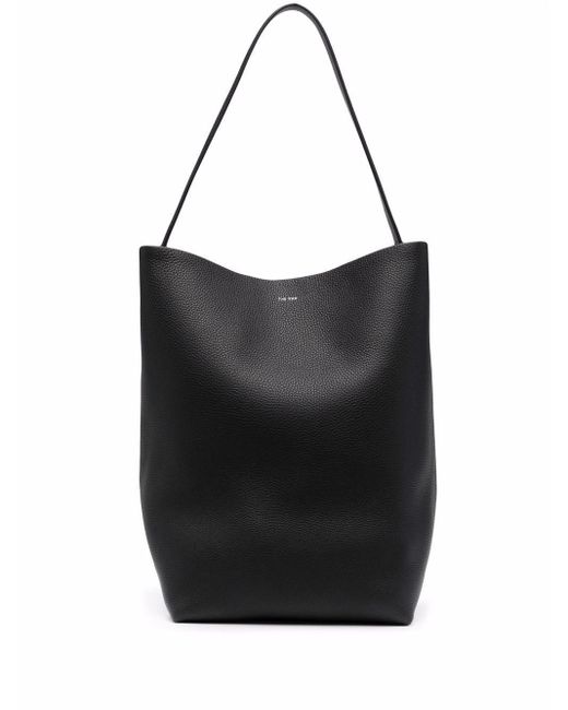 The Row Black Park Tote Large Leather Tote Bag