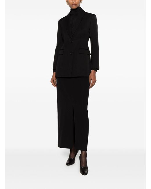 The Row Black Iphora Front-Slit Maxi Skirt