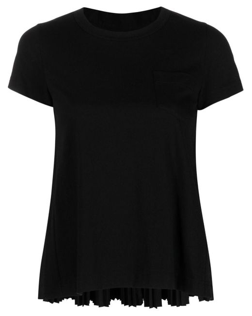 Sacai Black Round-neck Short-sleeve T-shirt