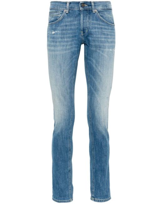 Dondup Blue George Low-rise Skinny Jeans for men