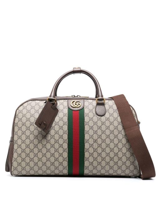 Gucci Brown Savoy Large gg Supreme Holdall Bag - Unisex - Canvas/calf Leather for men