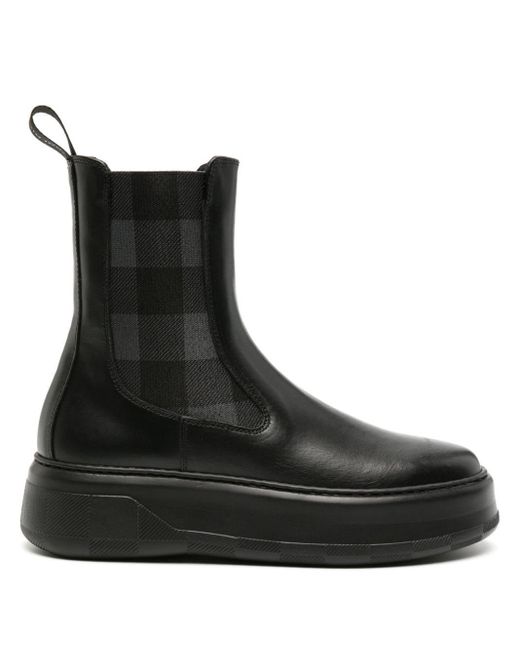 Woolrich Black Leather Ankle Boots