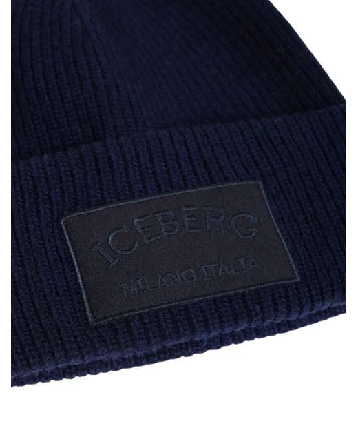 Iceberg Blue Hat With Logo for men