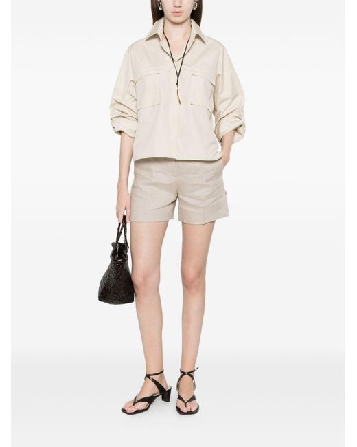 Max Mara Natural Linen Shorts