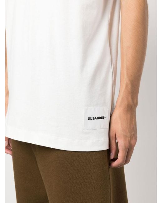 Jil Sander White Cotton Short Sleeve T-Shirt for men