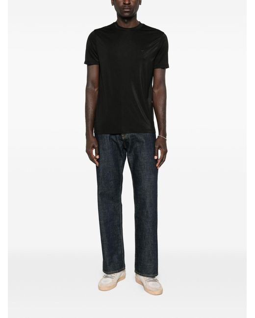 Emporio Armani Black Modal And Silk Blend T-Shirt for men