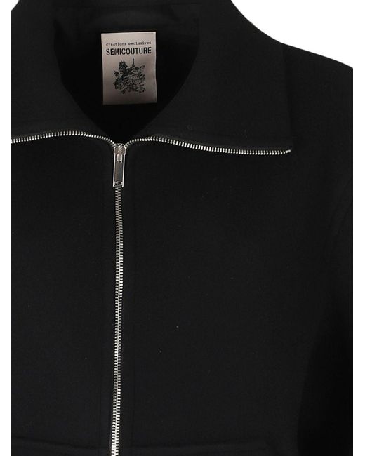 Semicouture Black Jeanie Wool Coat