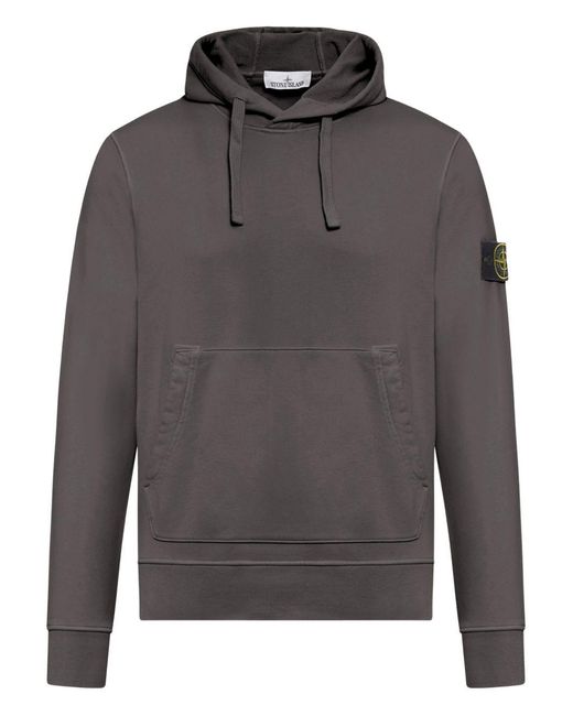 Stone Island Gray Hoodie With Logo for men