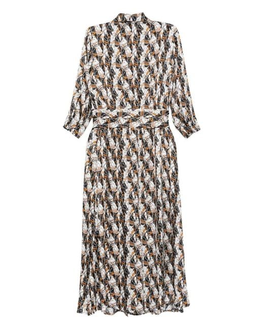 ALESSANDRO ENRIQUEZ White Printed Shirtdress