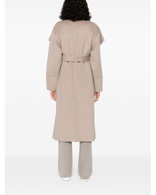 Soft Goat Natural Cashmere Belted Coat