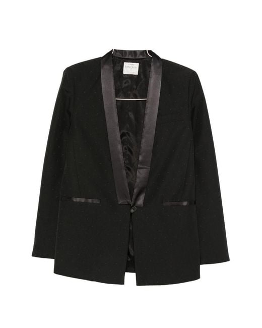 Forte_forte Black Wool Blend Smoking Jacket
