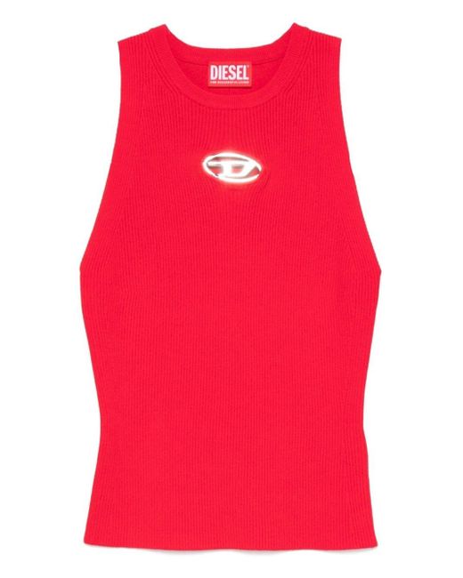DIESEL Red Logo Tank Top