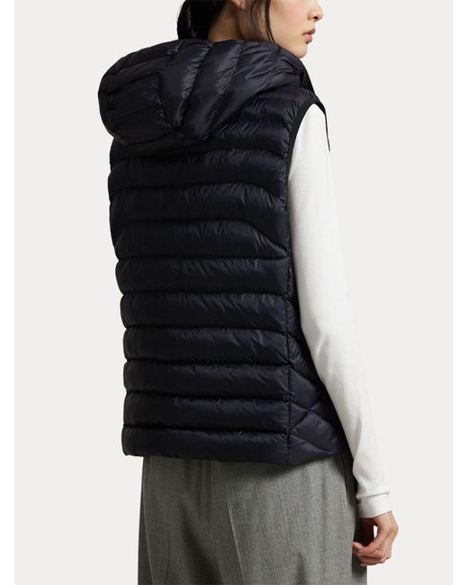 Polo Ralph Lauren Blue Down Vest With Zip And Logo