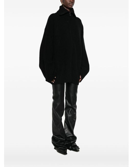 Frankie Shop Black Veda Wool Oversized Cardigan