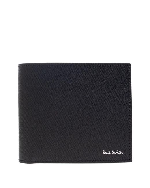 Paul Smith Black Leather Bifold Wallet for men