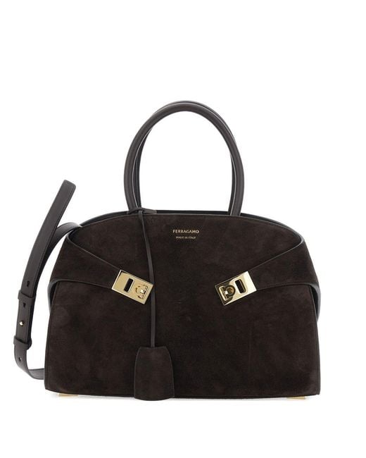Ferragamo Black Hug Small Leather Handbag