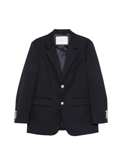 DUNST Blue Wool Blend Single-Breasted Blazer