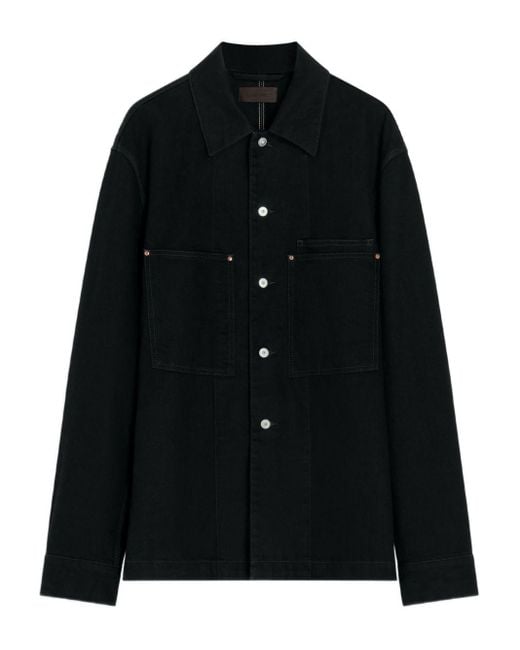 Lemaire Black Cotton Overshirt for men