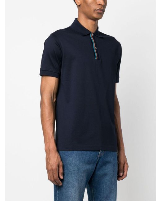 Paul Smith Blue Cotton Polo Shirt for men