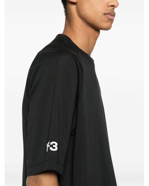 Y-3 Black Logo Cotton Blend T-Shirt for men