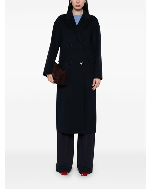 Max Mara Blue Wool Long Coat